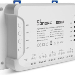 Sonoff 4CH PRO R3 Smart Ενδιάμεσος Διακόπτης με Wi-Fi και RF σε Λευκό Χρώμα (4CHPROR3) (SON4CHPROR3)