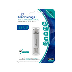 MediaRange USB 3.0 Combo Flash Drive with USB Type-C™ plug, 32GB (MR936)