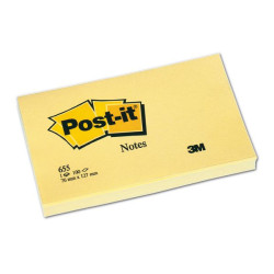 Αυτοκόλλητα Χαρτάκια 3M Post-it 76 x 127 mm (Κίτρινα) (100 Φύλλα) (655) (MMM655GE)